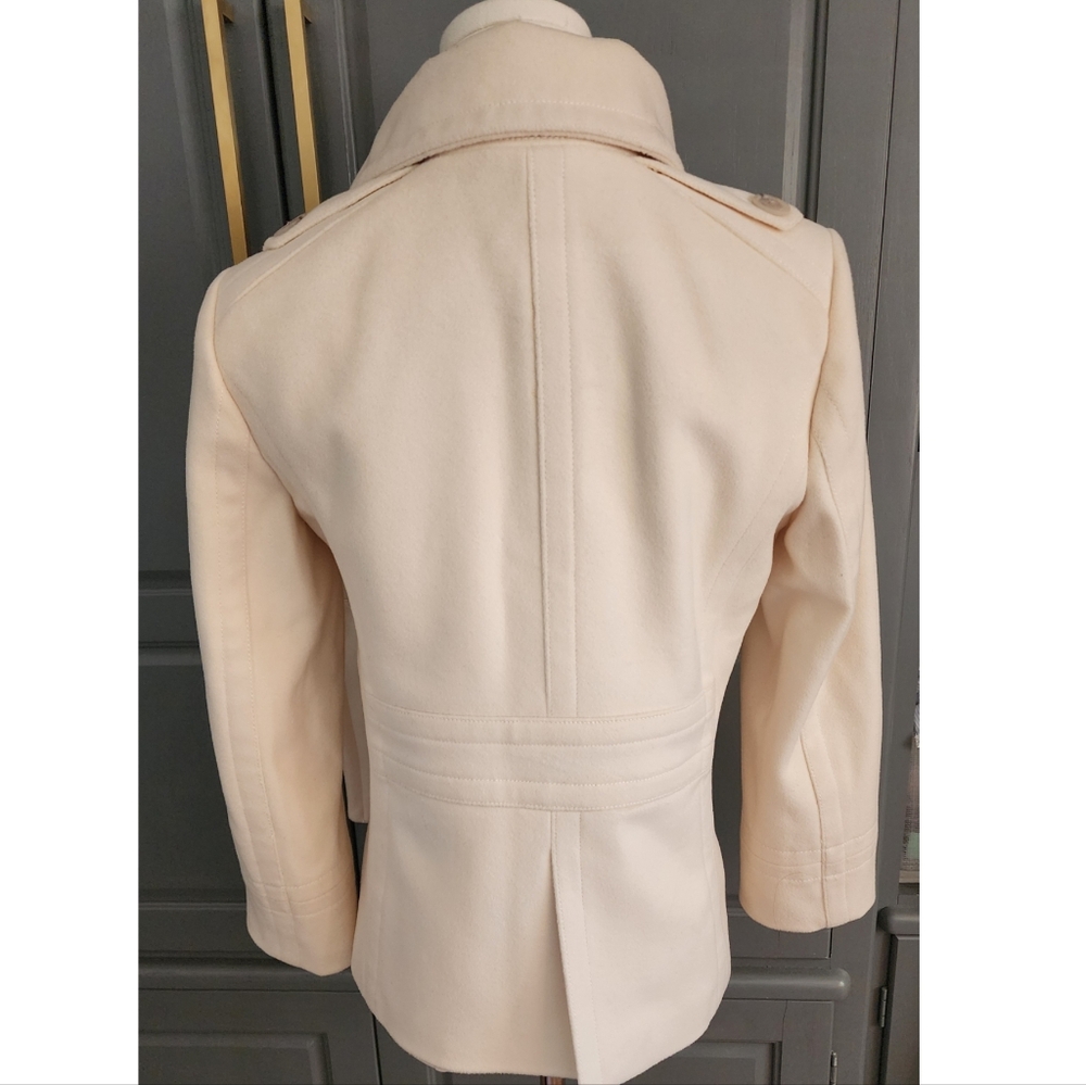 J. CREW Womens Double Breasted Peacoat wool PS in Cream - Picture 2 of 10